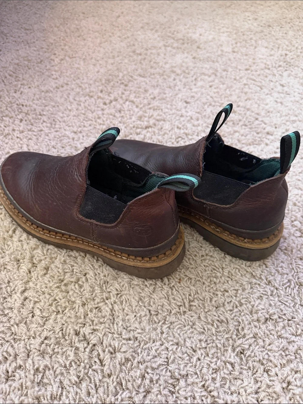 Brown Leather Slip-On Men’s Work Shoes